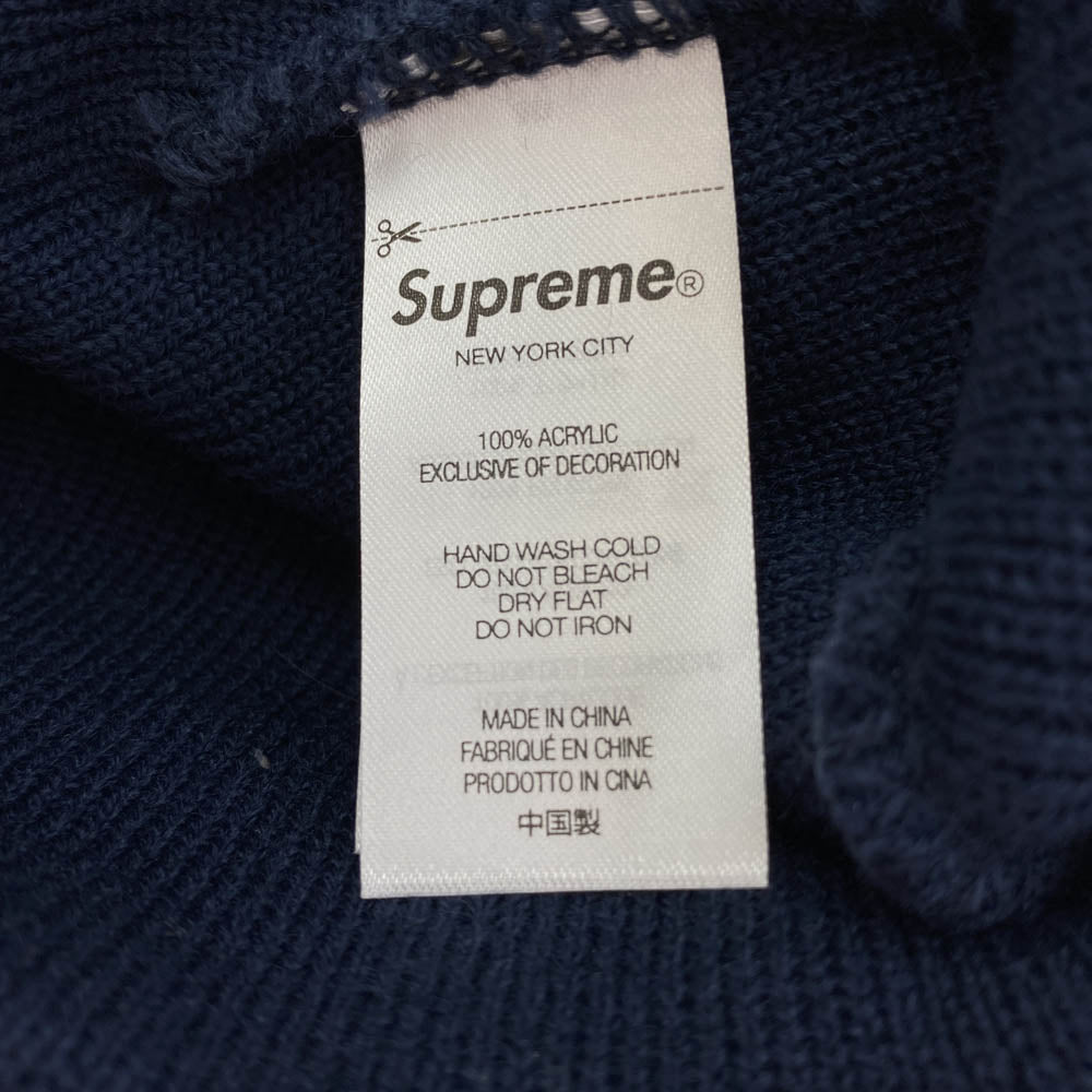 Supreme シュプリーム Crest Beanie クレスト ビーニー ニット帽 ネイビー系【新古品】【未使用】【中古】