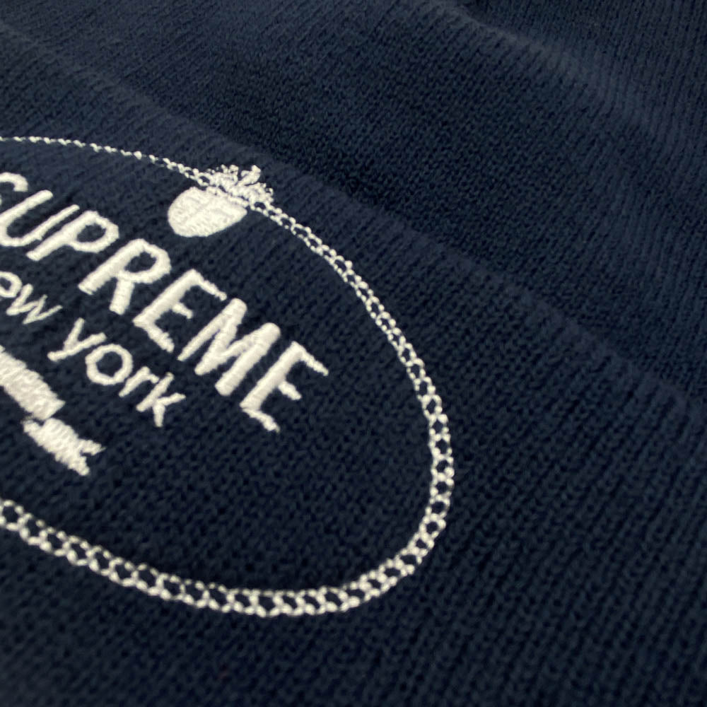 Supreme シュプリーム Crest Beanie クレスト ビーニー ニット帽 ネイビー系【新古品】【未使用】【中古】