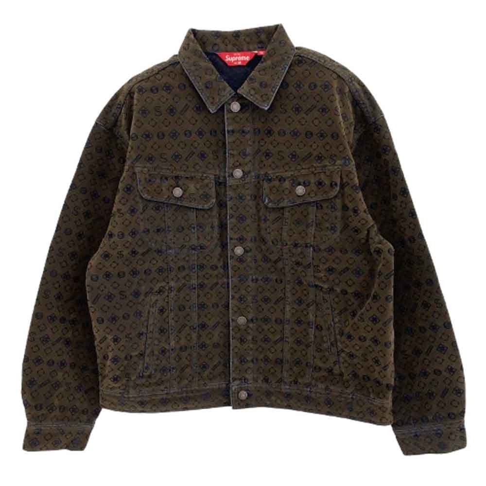 Supreme シュプリーム 24SS Flocked Denim Trucker Jacket フロック デニム トラッカー ジャケット ブラウン系 M【新古品】【未使用】【中古】