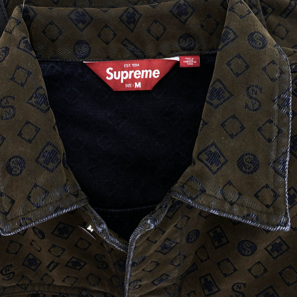 Supreme シュプリーム 24SS Flocked Denim Trucker Jacket フロック デニム トラッカー ジャケット ブラウン系 M【新古品】【未使用】【中古】