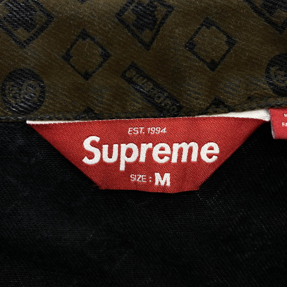 Supreme シュプリーム 24SS Flocked Denim Trucker Jacket フロック デニム トラッカー ジャケット ブラウン系 M【新古品】【未使用】【中古】