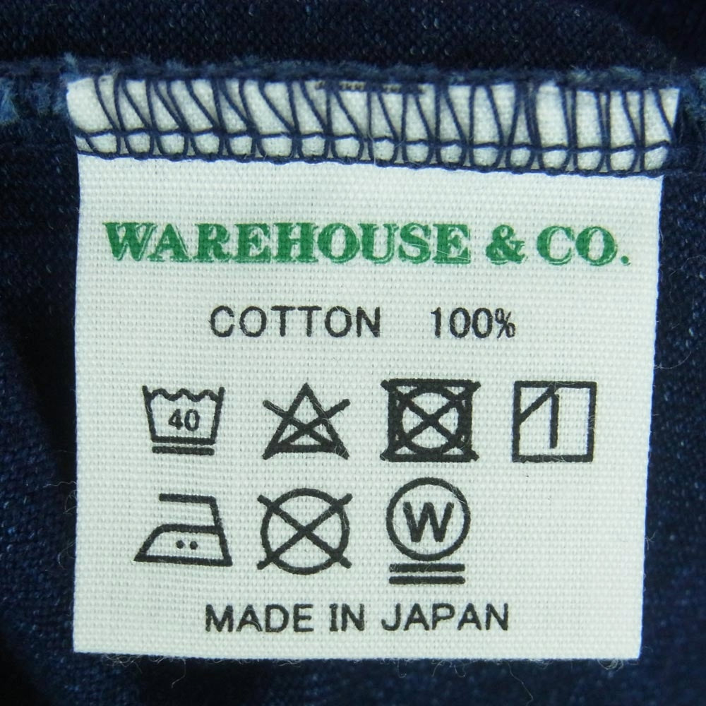 WAREHOUSE ウエアハウス INDIGO S/S POCKET TEE インディゴ ポケット 半袖 Tシャツ コットン ダークネイビー系 S【中古】