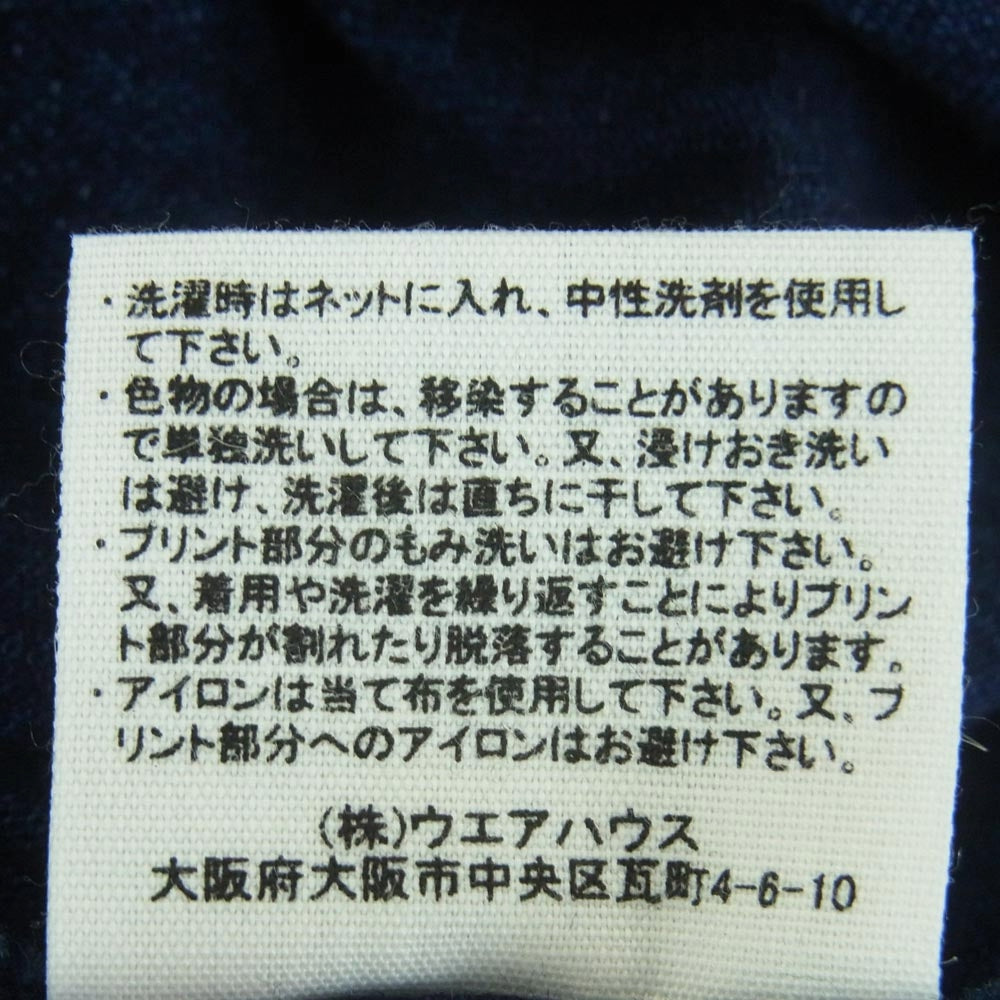 WAREHOUSE ウエアハウス INDIGO S/S POCKET TEE インディゴ ポケット 半袖 Tシャツ コットン ダークネイビー系 S【中古】