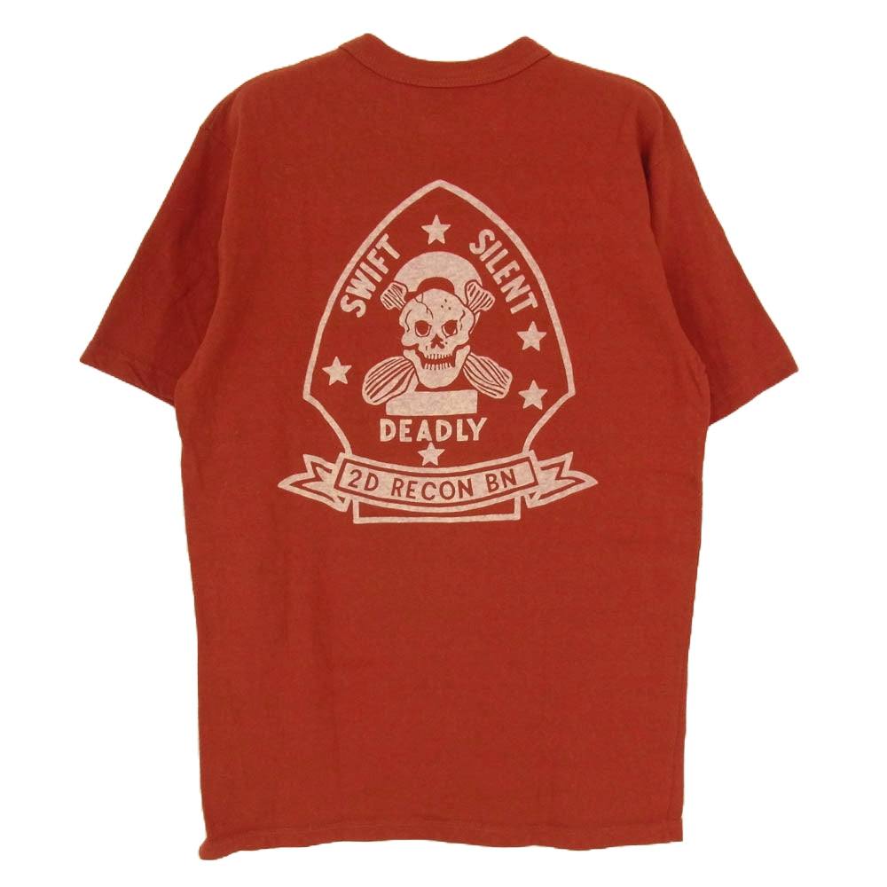 FREEWHEELERS フリーホイーラーズ U.S.MARINES プリント Tシャツ レッド系 S【中古】