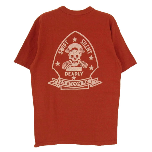 FREEWHEELERS フリーホイーラーズ U.S.MARINES プリント Tシャツ レッド系 S【中古】