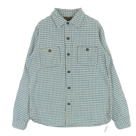 FREEWHEELERS フリーホイーラーズ Neal Cassady Railroad チェック ワーク シャツ 長袖 ブルー系 オフホワイト系 14【中古】