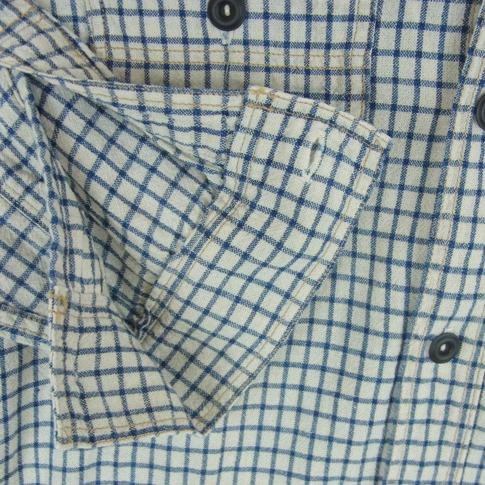 FREEWHEELERS フリーホイーラーズ Neal Cassady Railroad チェック ワーク シャツ 長袖 ブルー系 オフホワイト系 14【中古】
