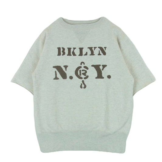 FREEWHEELERS フリーホイーラーズ power wear 両V プリント 半袖 スウェット トレーナー オフホワイト系 36【中古】