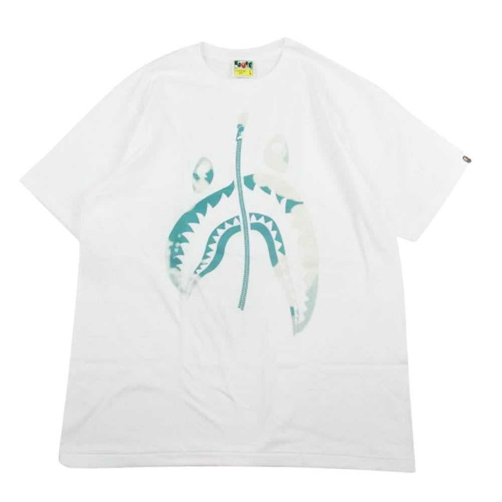 A BATHING APE アベイシングエイプ 1L30110044 TIE DYE TWIST SHARK TEE タイ ダイ ツイスト シャーク 半袖 Tシャツ ホワイト系 L【新古品】【未使用】【中古】