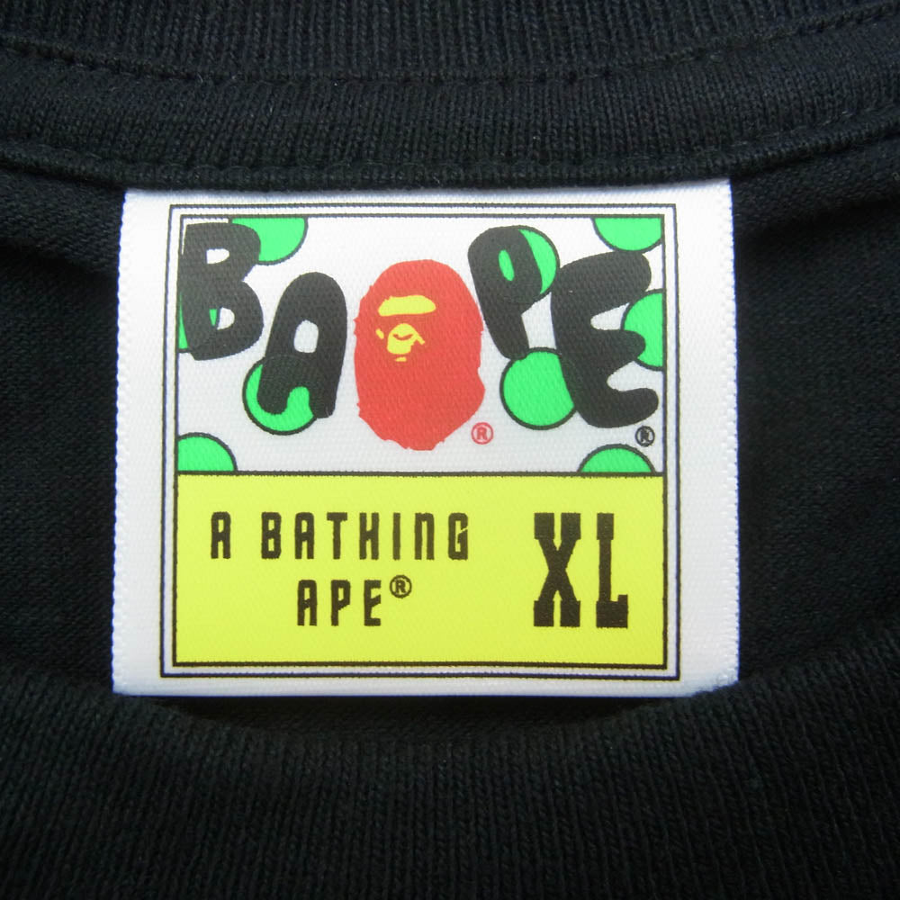 A BATHING APE アベイシングエイプ 1L30110035 TRIAL CAMO APE FACE STA TEE トライアル カモフラ 迷彩柄 フェイス スター 半袖 Tシャツ ブラック系 XL【新古品】【未使用】【中古】