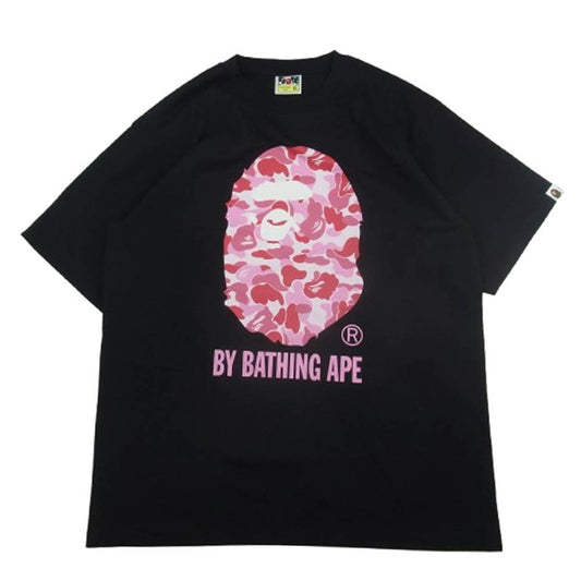 A BATHING APE アベイシングエイプ 1L30110007 ABC CAMO BY BATHING APE TEE カモフラ 迷彩柄 ロゴプリント 半袖 Tシャツ ブラック系 XL【新古品】【未使用】【中古】