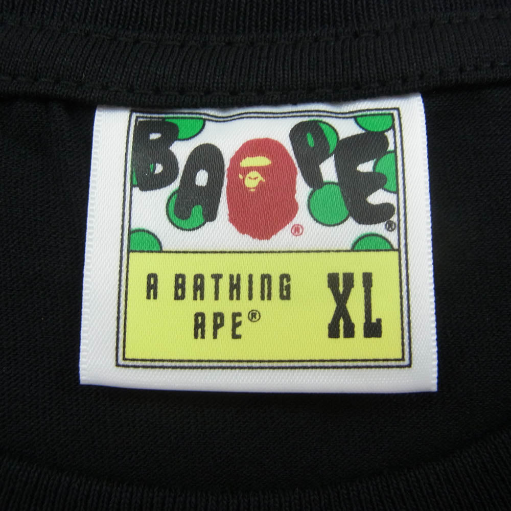 A BATHING APE アベイシングエイプ 1L30110007 ABC CAMO BY BATHING APE TEE カモフラ 迷彩柄 ロゴプリント 半袖 Tシャツ ブラック系 XL【新古品】【未使用】【中古】