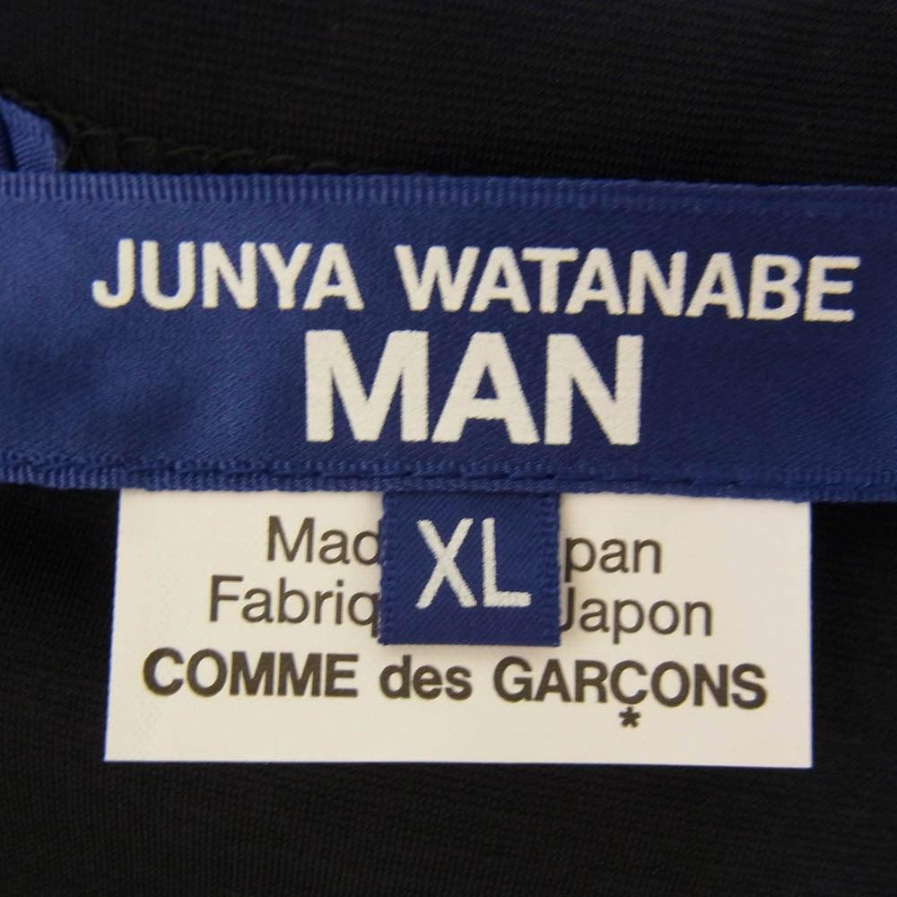 JUNYA WATANABE COMME des GARCONS MAN ジュンヤワタナベコムデギャルソンマン WO-T013-051 綿ナイロンポンチ 無地 半袖 TEE Tシャツ ネイビー系 XL【極上美品】【中古】