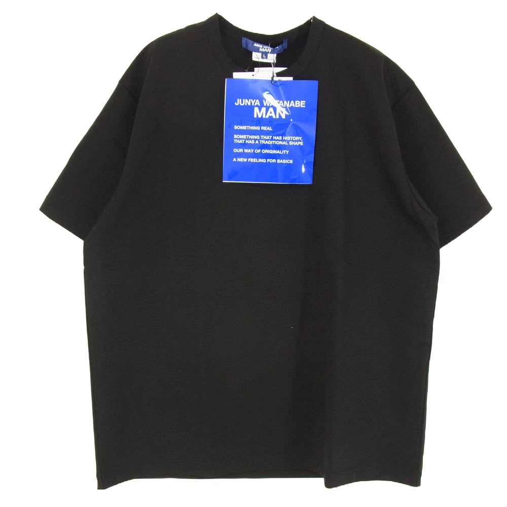 JUNYA WATANABE COMME des GARCONS MAN ジュンヤワタナベコムデギャルソンマン WO-T013-051 綿ナイロンポンチ 無地 半袖 TEE Tシャツ ブラック系 L【極上美品】【中古】