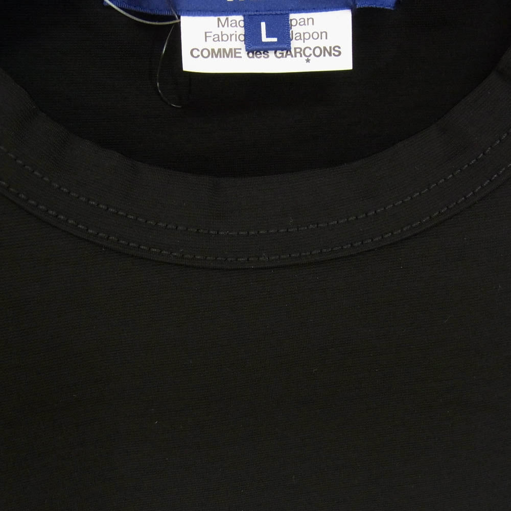JUNYA WATANABE COMME des GARCONS MAN ジュンヤワタナベコムデギャルソンマン WO-T013-051 綿ナイロンポンチ 無地 半袖 TEE Tシャツ ブラック系 L【極上美品】【中古】