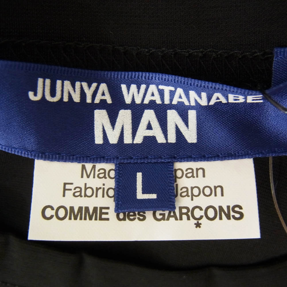 JUNYA WATANABE COMME des GARCONS MAN ジュンヤワタナベコムデギャルソンマン WO-T013-051 綿ナイロンポンチ 無地 半袖 TEE Tシャツ ブラック系 L【極上美品】【中古】
