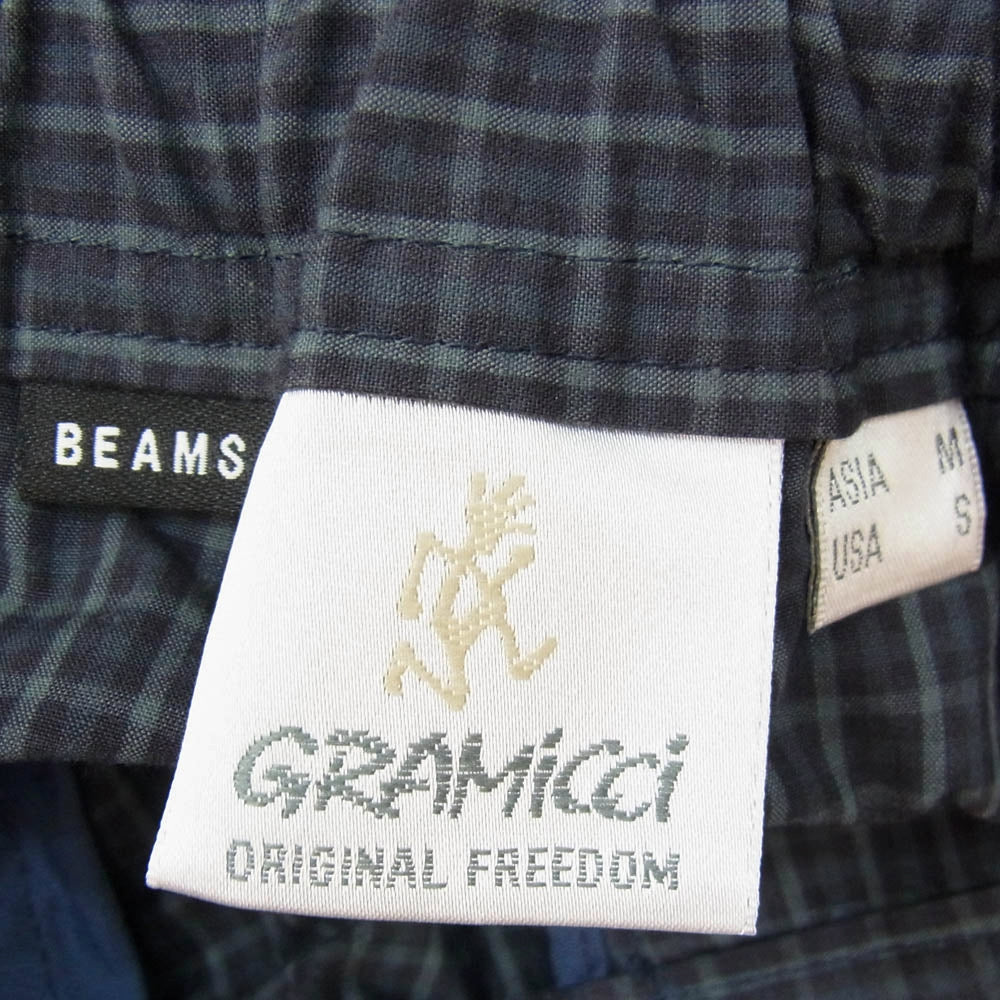 BEAMS ビームス 11-25-1108-585 Gramicci グラミチ 別注 チェック ショーツ ハーフ ショート パンツ ネイビー系 M【極上美品】【中古】