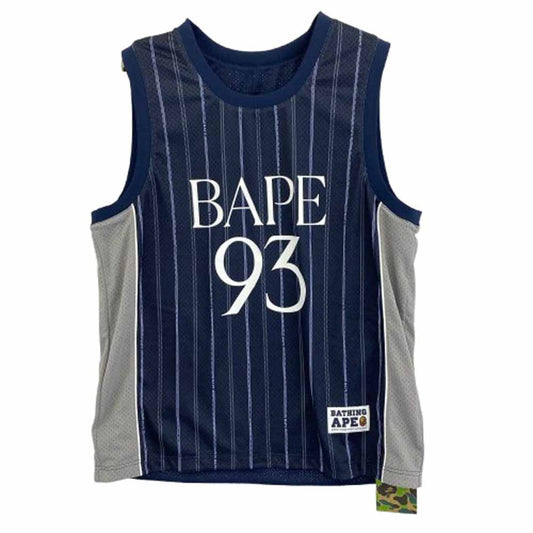 A BATHING APE アベイシングエイプ 1L30108301 REVERSIBLE MULTILOGO TANK TOP リバーシブル マルチロゴ タンクトップ ネイビー ネイビー系 L【極上美品】【中古】