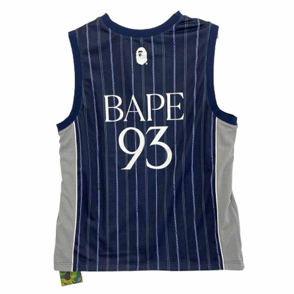 A BATHING APE アベイシングエイプ 1L30108301 REVERSIBLE MULTILOGO TANK TOP リバーシブル マルチロゴ タンクトップ ネイビー ネイビー系 L【極上美品】【中古】