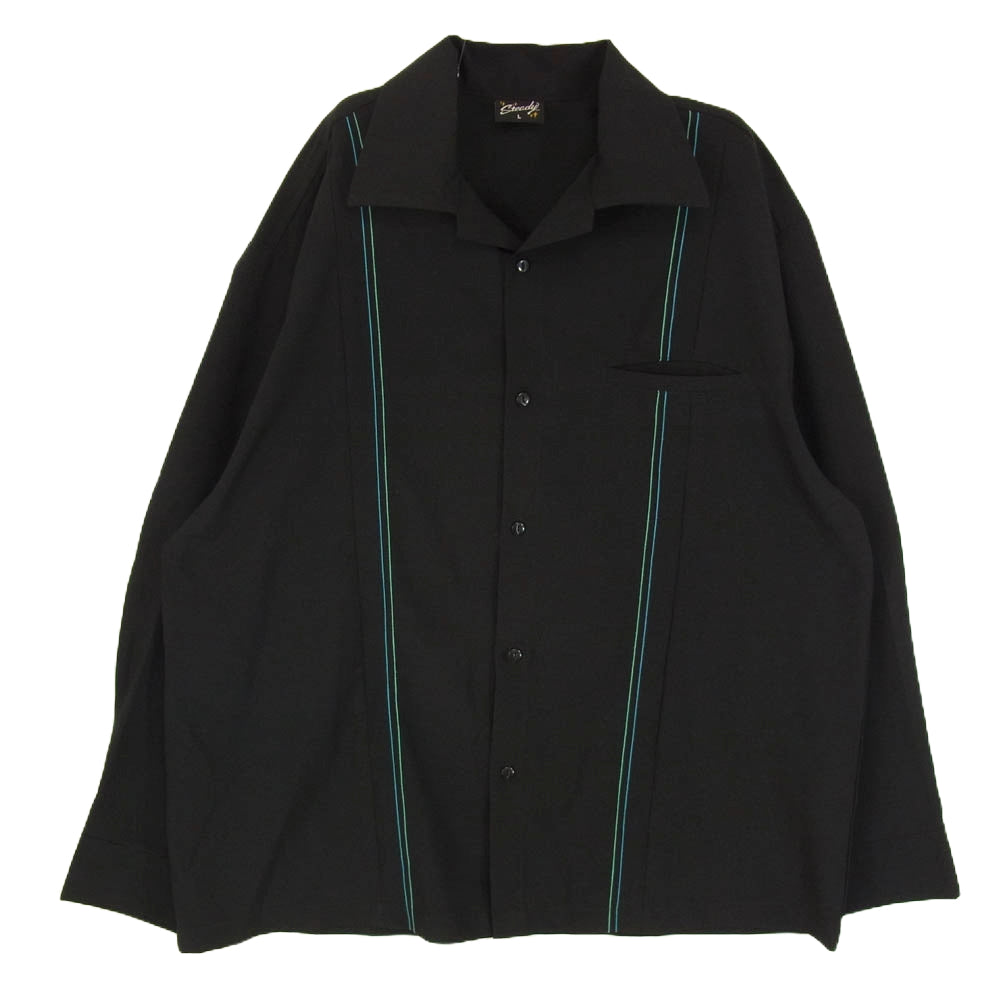 UNITED ARROWS ユナイテッドアローズ 81114991054 BEAUTY&YOUTH STEADY CLOTHING Steven Alan BOWLING SHIRT ビューティー＆ユース ステディクロージング スティーブンアラン オープンカラー ボウリング 長袖 シャツ ブラック系 L【極上美品】【中古】