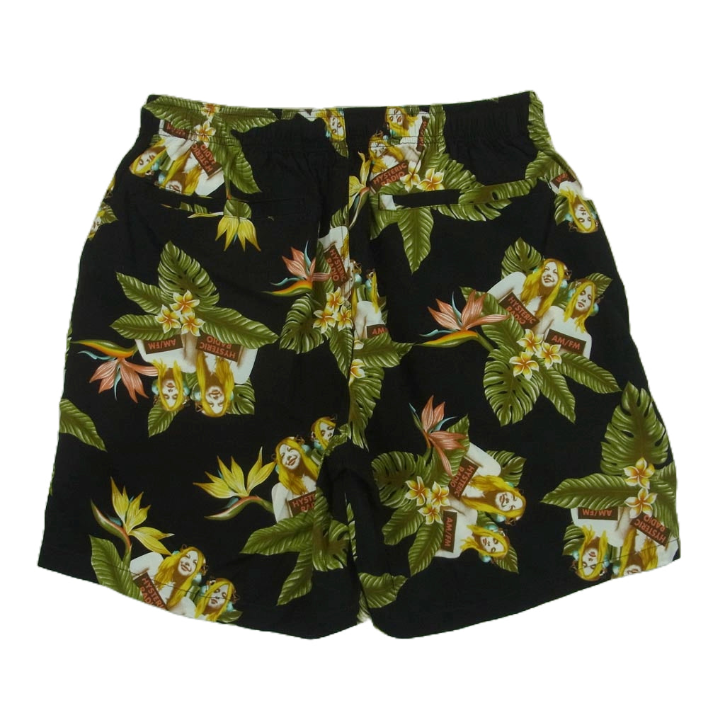 HYSTERIC GLAMOUR ヒステリックグラマー 02251AM04 TROPIC CHANNEL柄 総柄 レーヨン イージー ショーツ ショート パンツ ブラック系 M【極上美品】【中古】