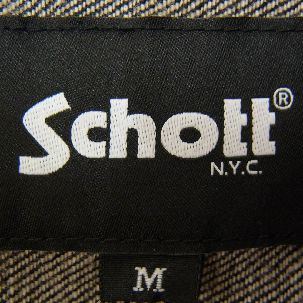 schott ショット 782-4152004 DENIM LEATHER COMBI G-JACKET BULKY デニム レザー コンビ バルキー ジャケット ブラック系 M【中古】