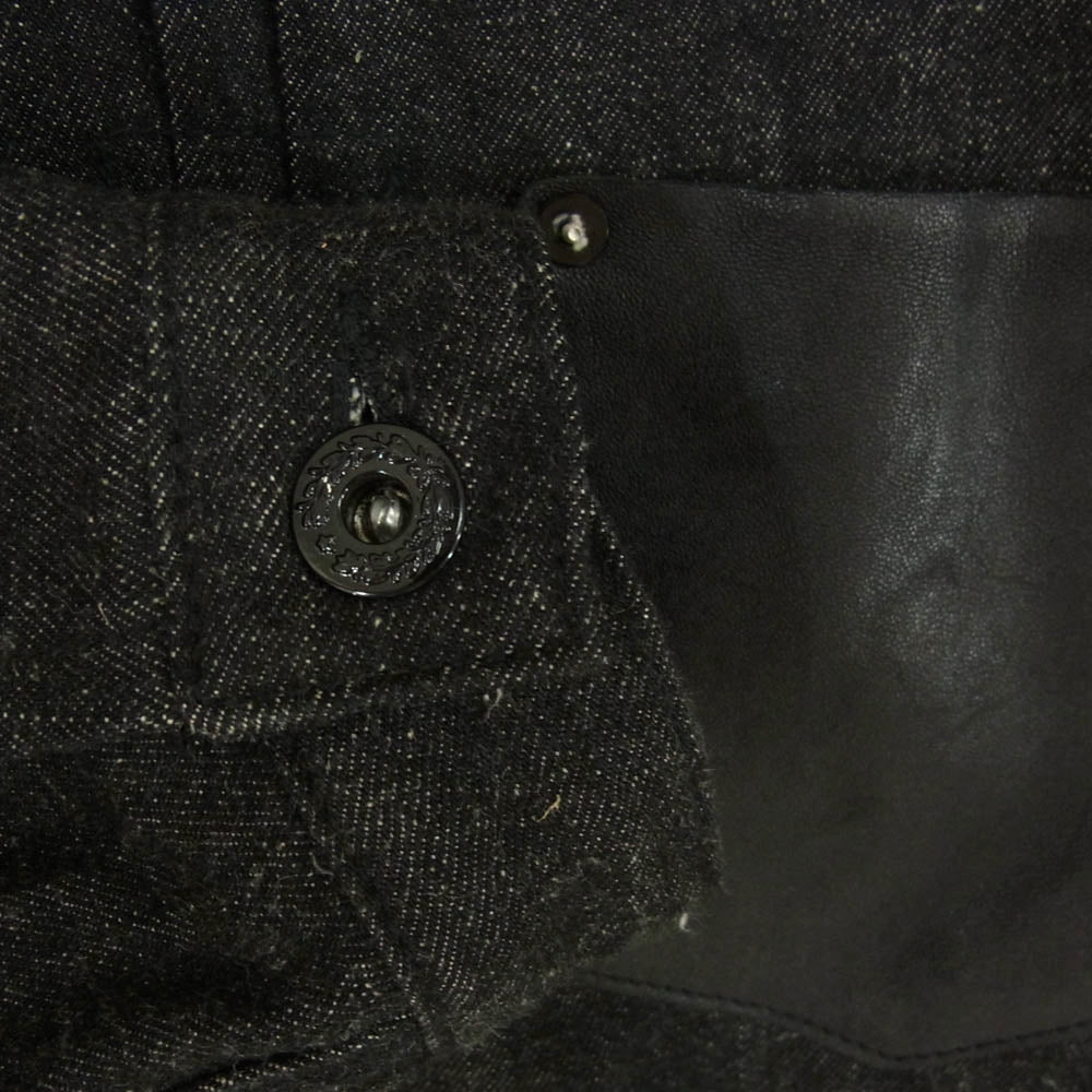 schott ショット 782-4152004 DENIM LEATHER COMBI G-JACKET BULKY デニム レザー コンビ バルキー ジャケット ブラック系 M【中古】