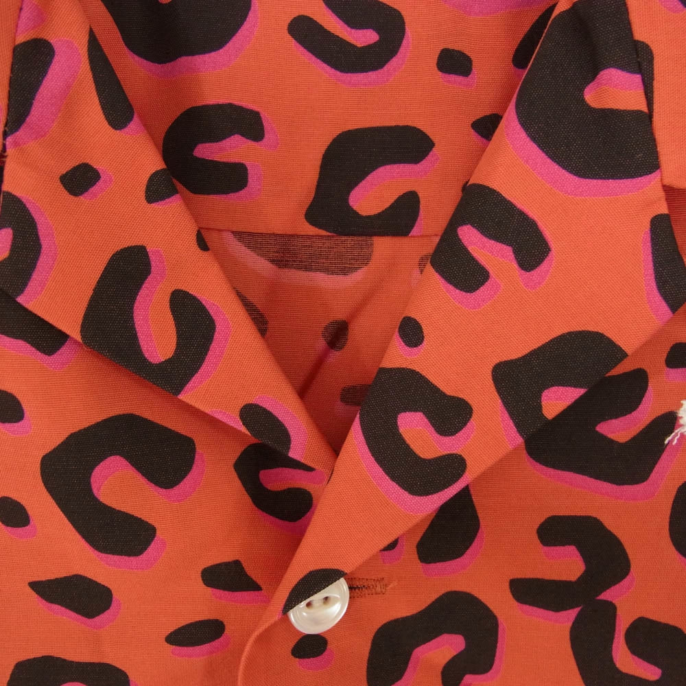 TAKAHIRO MIYASHITA The SoloIst. タカヒロミヤシタザソロイスト ss.0005aSS25 hawaiian shirt leopard オープンカラー レオパード ハワイアン 半袖 シャツ オレンジ系 46【新古品】【未使用】【中古】