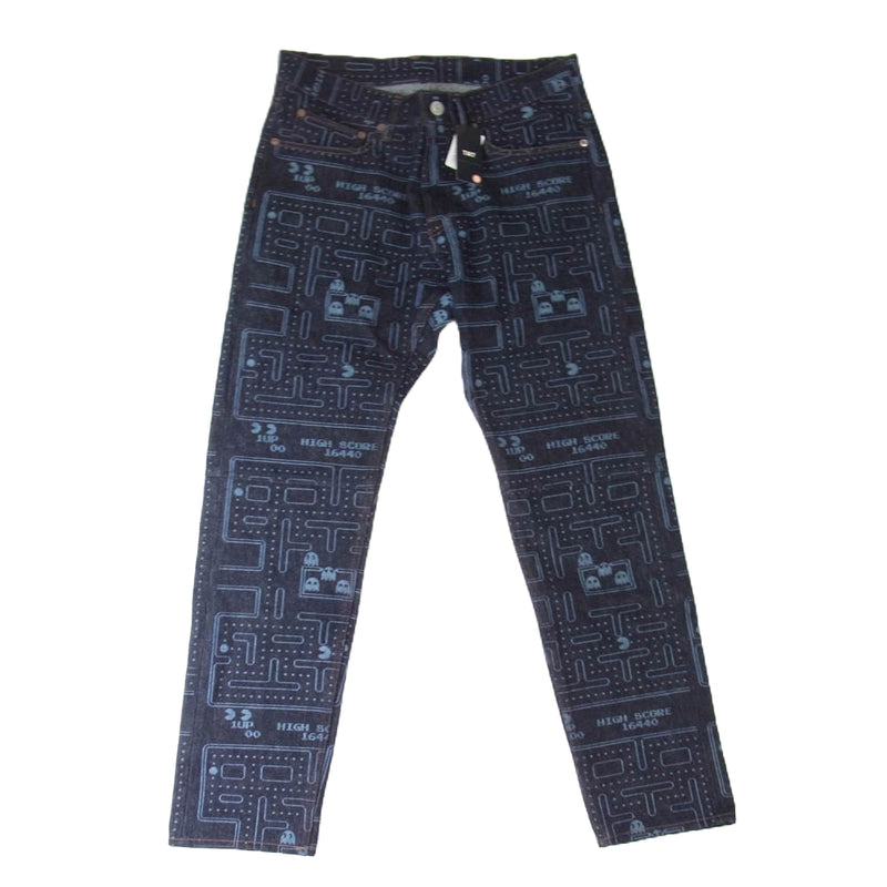 TMT ティーエムティー TPT-S24PM01 PAC-MAN パックマン HQ DENIM 5P TAPERED TYPE 501XX ハイクオリティー 5ポケット テーパード デニム パンツ インディゴブルー系 L【極上美品】【中古】