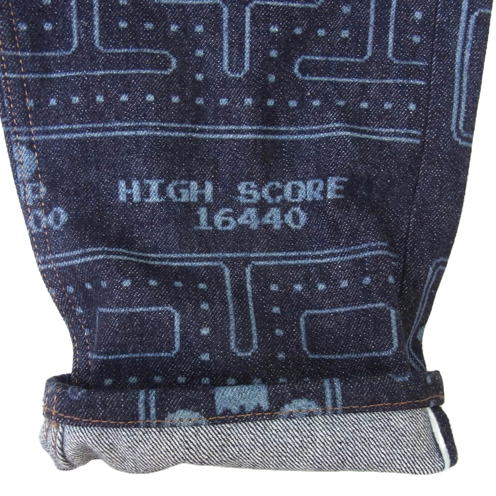 TMT ティーエムティー TPT-S24PM01 PAC-MAN パックマン HQ DENIM 5P TAPERED TYPE 501XX ハイクオリティー 5ポケット テーパード デニム パンツ インディゴブルー系 L【極上美品】【中古】