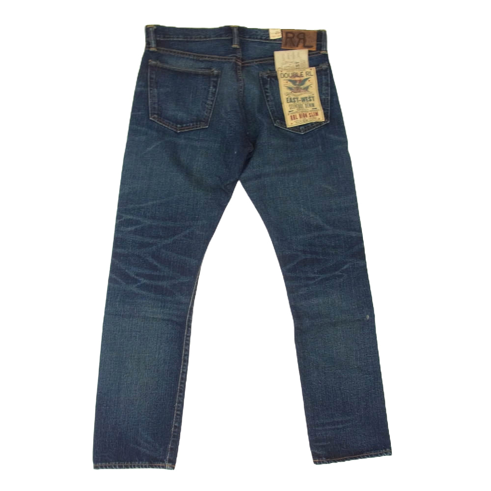 RRL ダブルアールエル MNRRDNM10920067400 HIGH SLIM SELVEDGE DENIM ハイ スリム フィット セルビッジ ジップフライ ジーンズ デニム パンツ インディゴブルー系 32【極上美品】【中古】