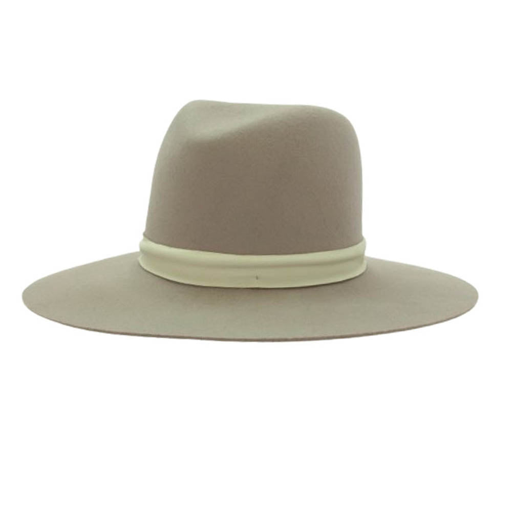 ジャネッサレオン ウール レザー ベルト ハット ライトグレー グレー系【中古】