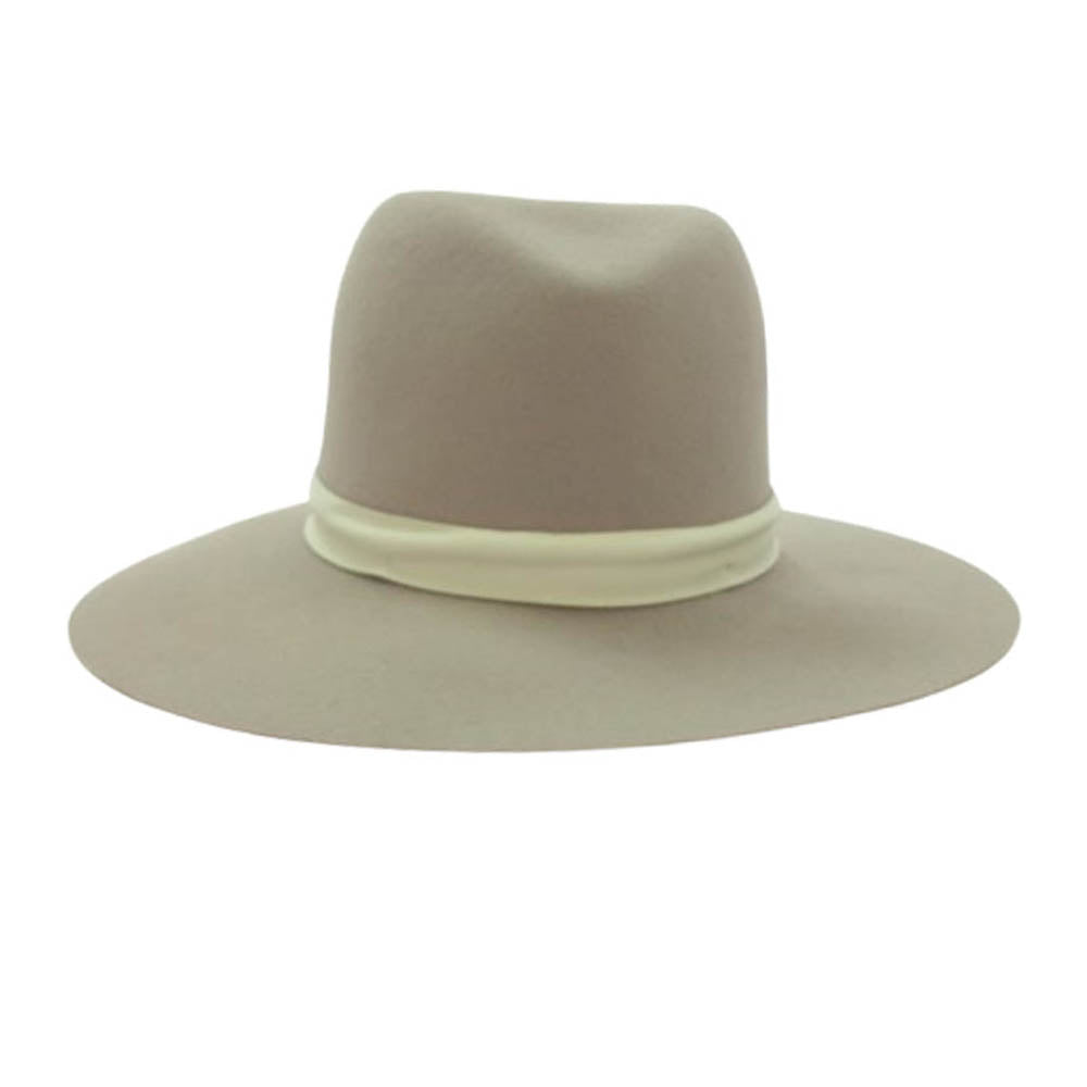 ジャネッサレオン ウール レザー ベルト ハット ライトグレー グレー系【中古】