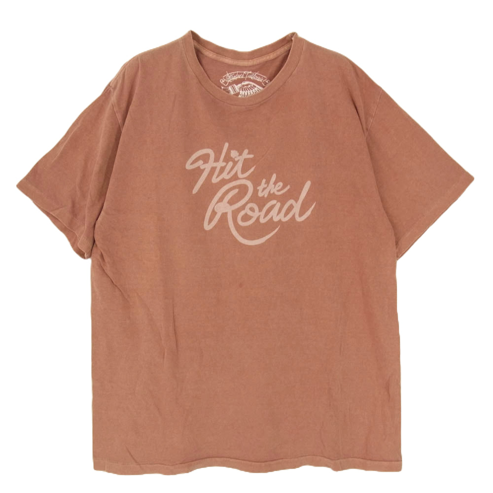 STANDARD CALIFORNIA スタンダードカリフォルニア HIT THE ROAD プリント 半袖 Tシャツ ブラウン系 L【中古】