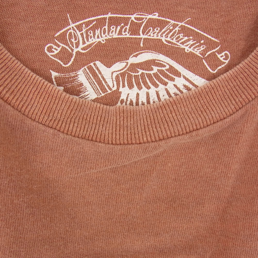 STANDARD CALIFORNIA スタンダードカリフォルニア HIT THE ROAD プリント 半袖 Tシャツ ブラウン系 L【中古】