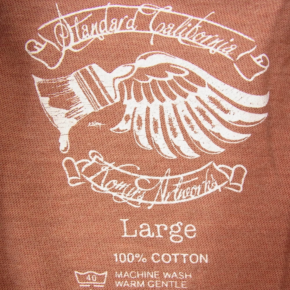 STANDARD CALIFORNIA スタンダードカリフォルニア HIT THE ROAD プリント 半袖 Tシャツ ブラウン系 L【中古】