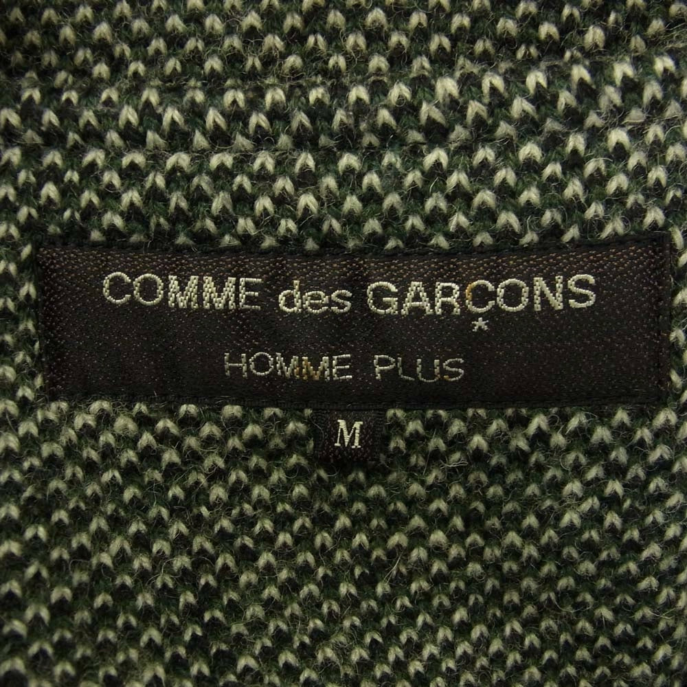 COMME des GARCONS HOMME PLUS コムデギャルソンオムプリュス 80s ヴィンテージ アーカイブ PJ-05053M 圧縮ウール ニット切替 テーラードジャケット ブラック系 グリーン系 M【中古】
