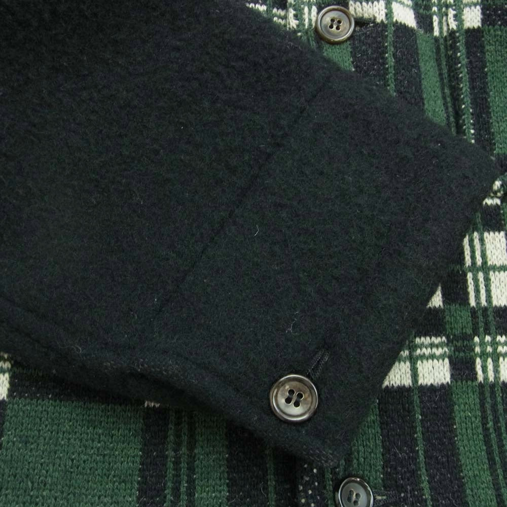 COMME des GARCONS HOMME PLUS コムデギャルソンオムプリュス 80s ヴィンテージ アーカイブ PJ-05053M 圧縮ウール ニット切替 テーラードジャケット ブラック系 グリーン系 M【中古】