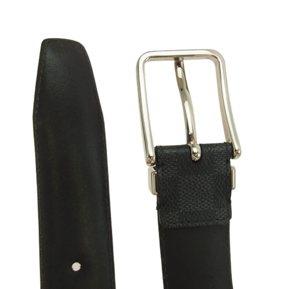 LOUIS VUITTON ルイ・ヴィトン M9402 サンチュール ポンヌフ ベルト ダミエ グラフィット レザー ベルト ブラック系【中古】