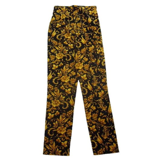 Gianni Versace ジャンニ・ヴェルサーチ イタリア製 総柄 ベロア パンツ ブラック系 40【中古】