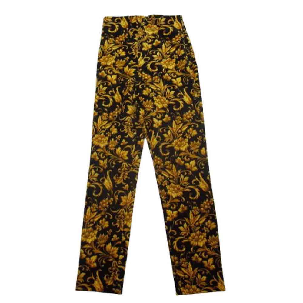 Gianni Versace ジャンニ・ヴェルサーチ イタリア製 総柄 ベロア パンツ ブラック系 40【中古】