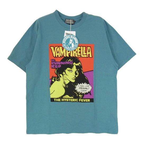 HYSTERIC GLAMOUR ヒステリックグラマー 25SS 02251CT44 VAMPIRELLA/RUNNING RED バンピレラ ランニング レッド 半袖 Tシャツ ブルー系 L【極上美品】【中古】