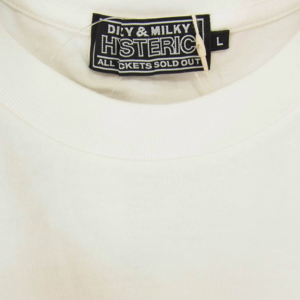 HYSTERIC GLAMOUR ヒステリックグラマー 25SS 02251CT49 TERRY RICHARDSON別注 GAPTOOTH SMILE テリーリチャードソン スマイル 半袖 Tシャツ ホワイト系 L【新古品】【未使用】【中古】