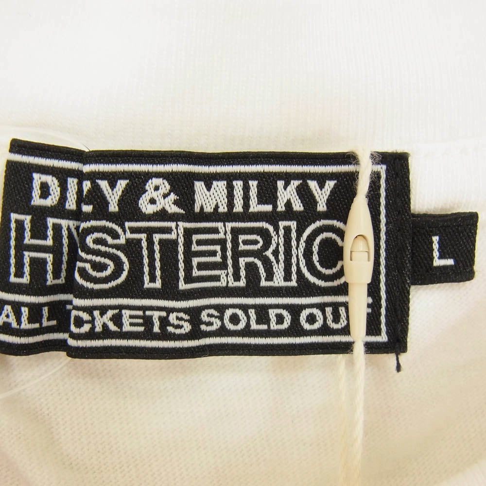 HYSTERIC GLAMOUR ヒステリックグラマー 25SS 02251CT49 TERRY RICHARDSON別注 GAPTOOTH SMILE テリーリチャードソン スマイル 半袖 Tシャツ ホワイト系 L【新古品】【未使用】【中古】