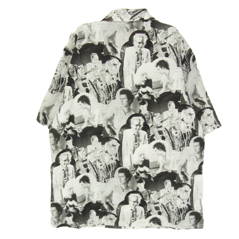 HYSTERIC GLAMOUR ヒステリックグラマー 25SS 02251AH16 DENNIS MORRIS BOLLOKS ANARCHY MIX柄 総柄 デニスモリス オープンカラー レーヨン 半袖 シャツ ブラック系 L【新古品】【未使用】【中古】