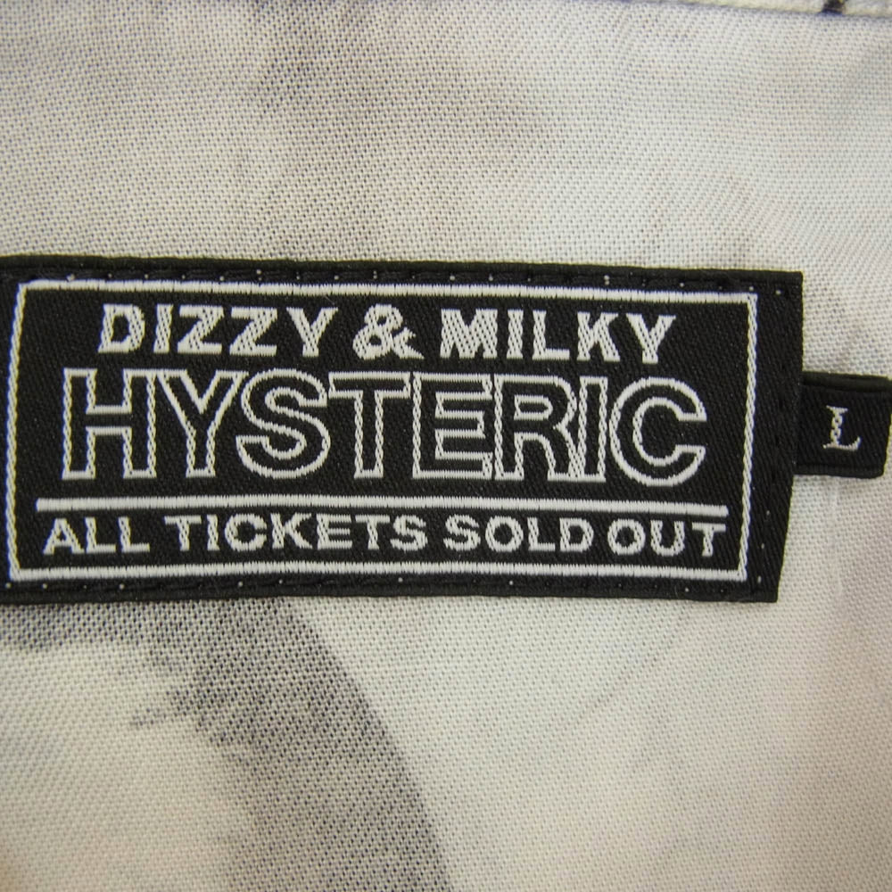 HYSTERIC GLAMOUR ヒステリックグラマー 25SS 02251AH16 DENNIS MORRIS BOLLOKS ANARCHY MIX柄 総柄 デニスモリス オープンカラー レーヨン 半袖 シャツ ブラック系 L【新古品】【未使用】【中古】