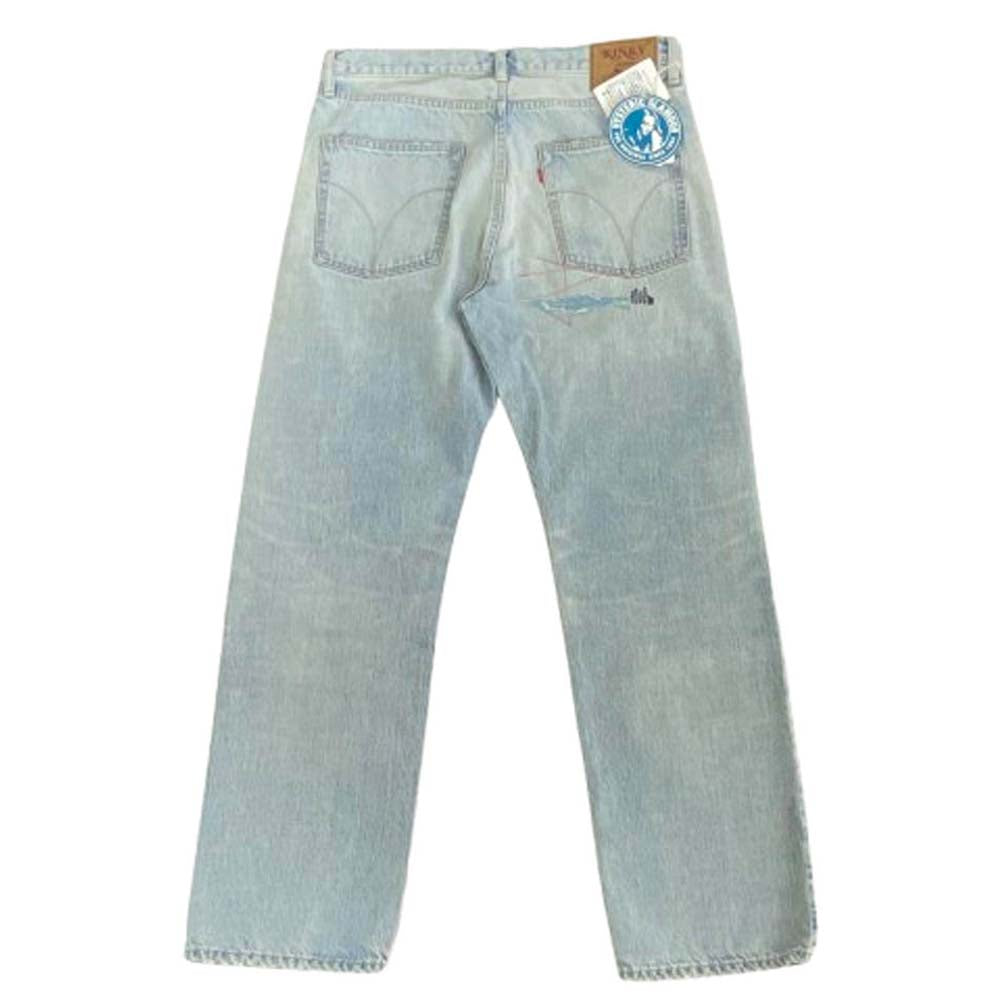 HYSTERIC GLAMOUR ヒステリックグラマー 25SS 02251AP15 13oz CZSR加工 スタッズ ストレート デニム パンツ インディゴブルー系 32【新古品】【未使用】【中古】