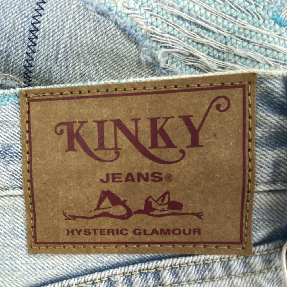 HYSTERIC GLAMOUR ヒステリックグラマー 25SS 02251AP15 13oz CZSR加工 スタッズ ストレート デニム パンツ インディゴブルー系 32【新古品】【未使用】【中古】