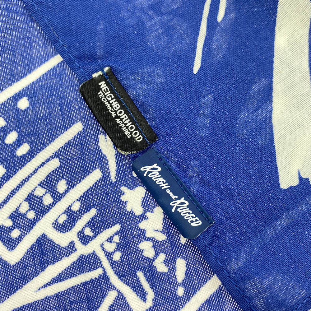 NEIGHBORHOOD ネイバーフッド ROUGH AND RUGGED ラフアンドラゲッド NHRR.RUINED C-BANDANA バンダナ ハンカチ ブルー系【中古】