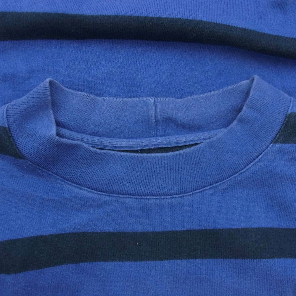 WTAPS ダブルタップス 15AW 152ATDT-CSM15 VASQUE L/S BANNER SS TEE COTTON コットン ボーダー 長袖 Tシャツ バスクシャツ ネイビー系 M【中古】